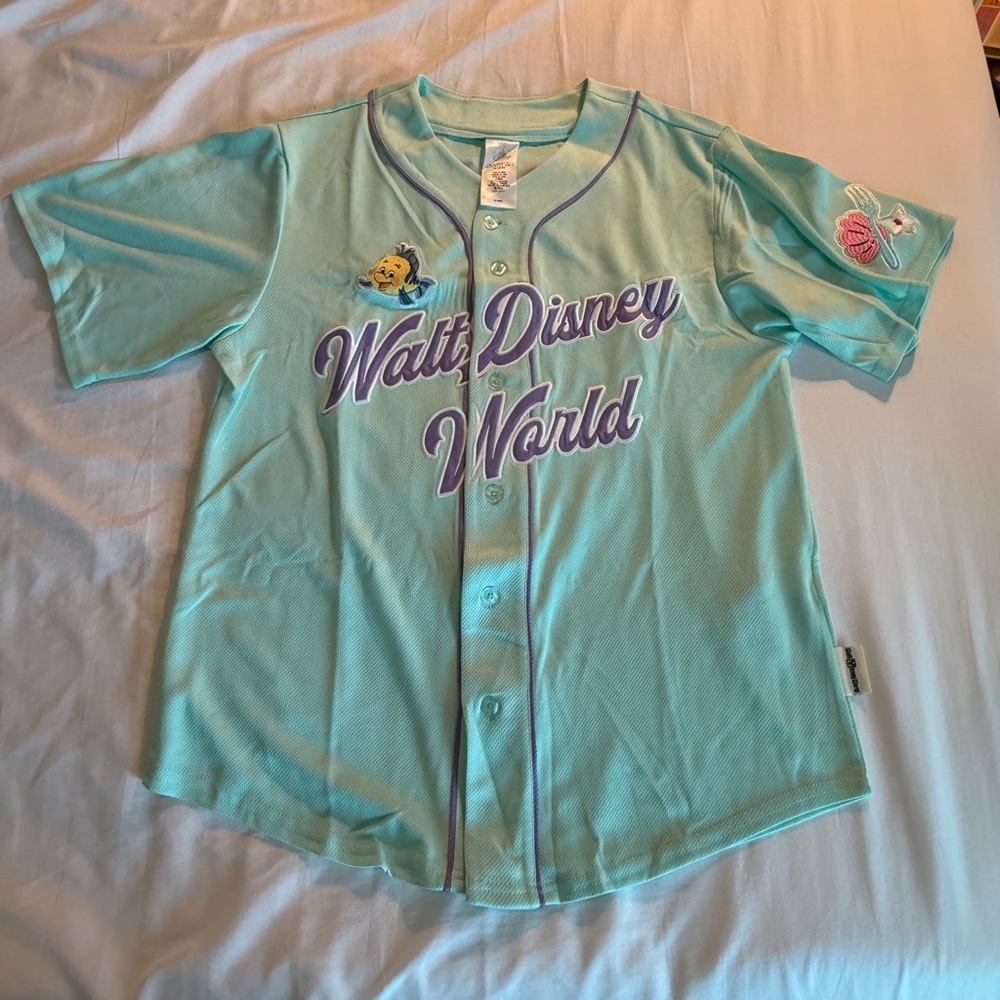 Walt Disney World Ariel Little Mermaid Baseball Jersey Small Sm S